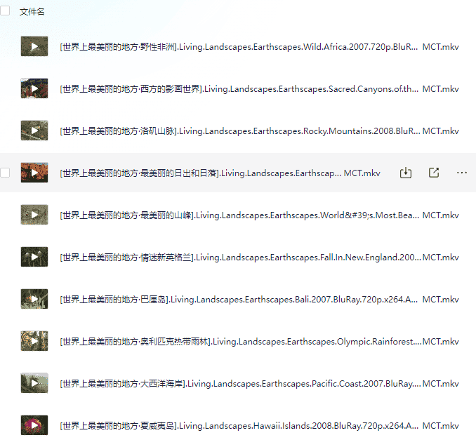 世界上最美的地方 【视频】【2007-2009】【蓝光720P】【16.4G】