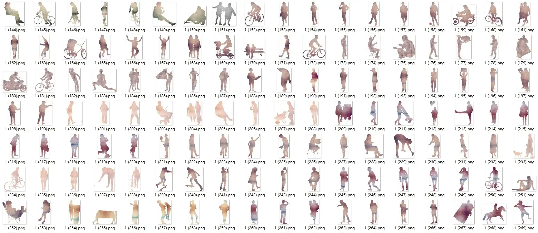 【剪影人物】免扣素材,PSD AI 多格式 多风格 多元素 源文件