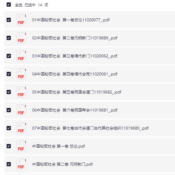 【中国秘密社会】 中国秘密社会大揭秘 格式pdf【205M】
