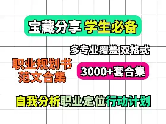 3000套大学生职业生涯规划书范文:Word+PPT全搞定